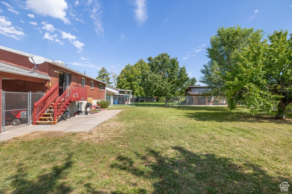 View of yard featuring a patio