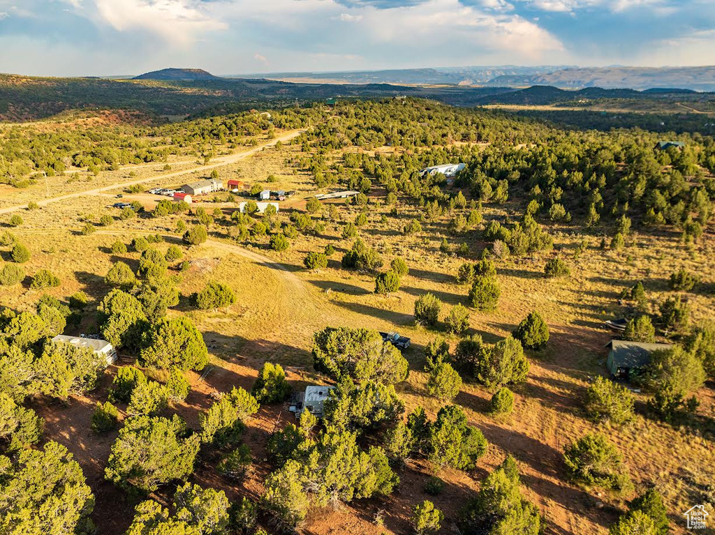 Aerial view with a mountain view