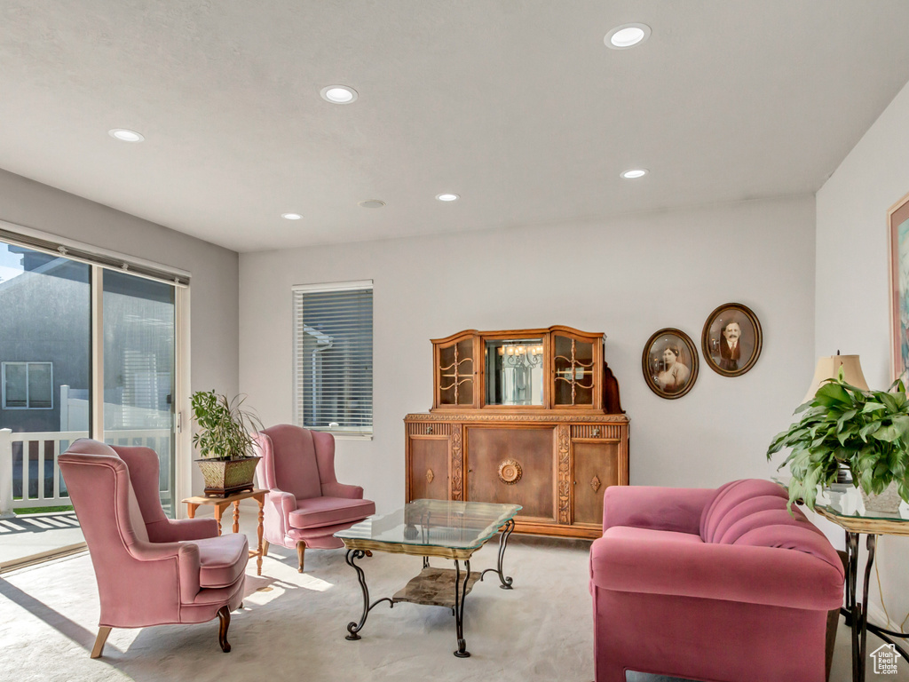 View of carpeted living room