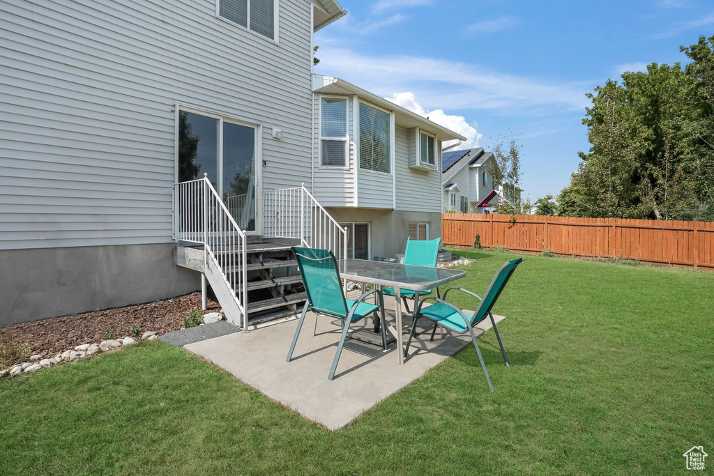 View of yard featuring a patio