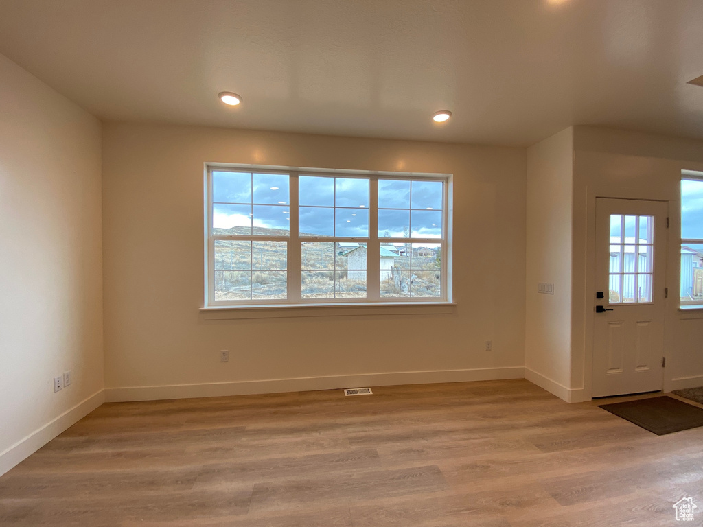 Interior space featuring light hardwood / wood-style flooring