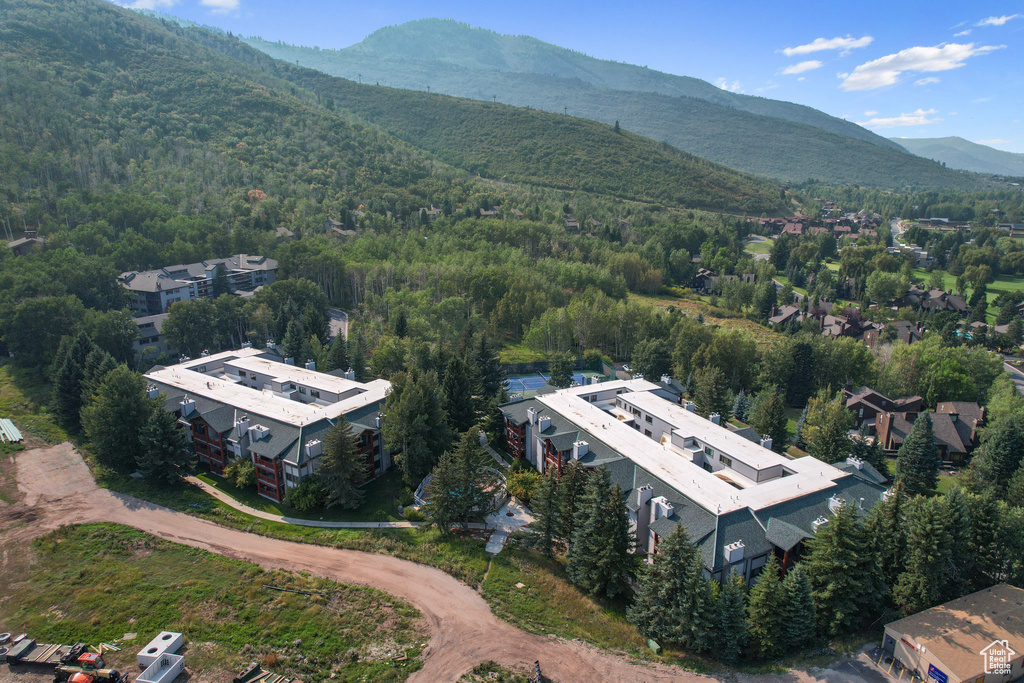 Aerial view with a mountain view