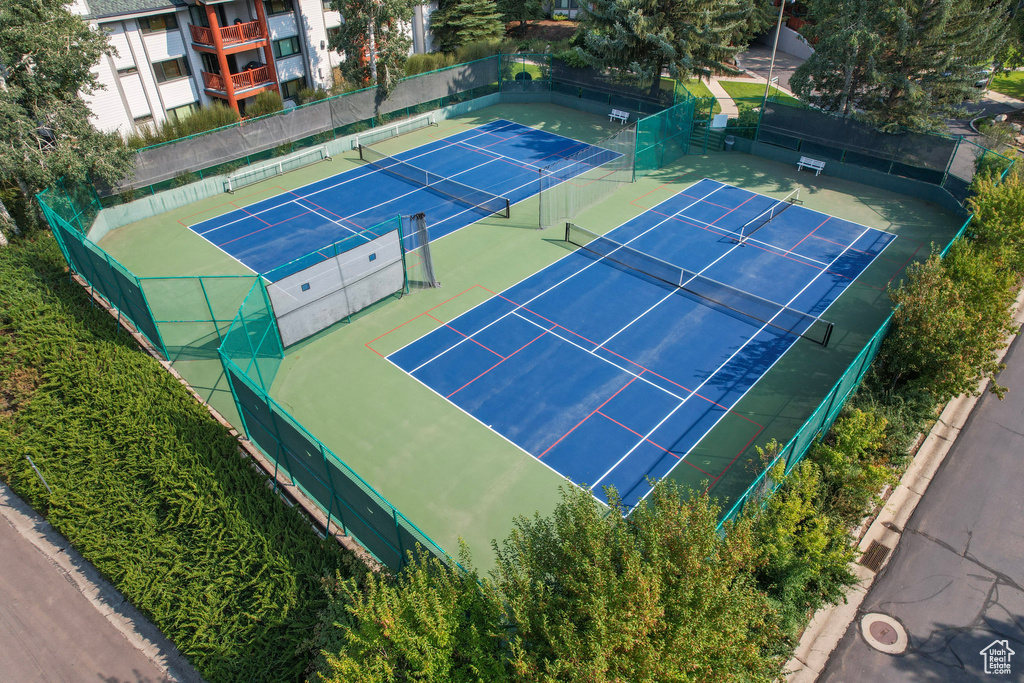 View of tennis court