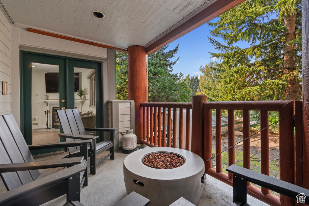 View of patio / terrace featuring french doors