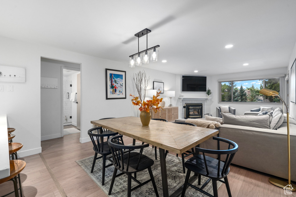 Dining room featuring light hardwood / wood-style flooring