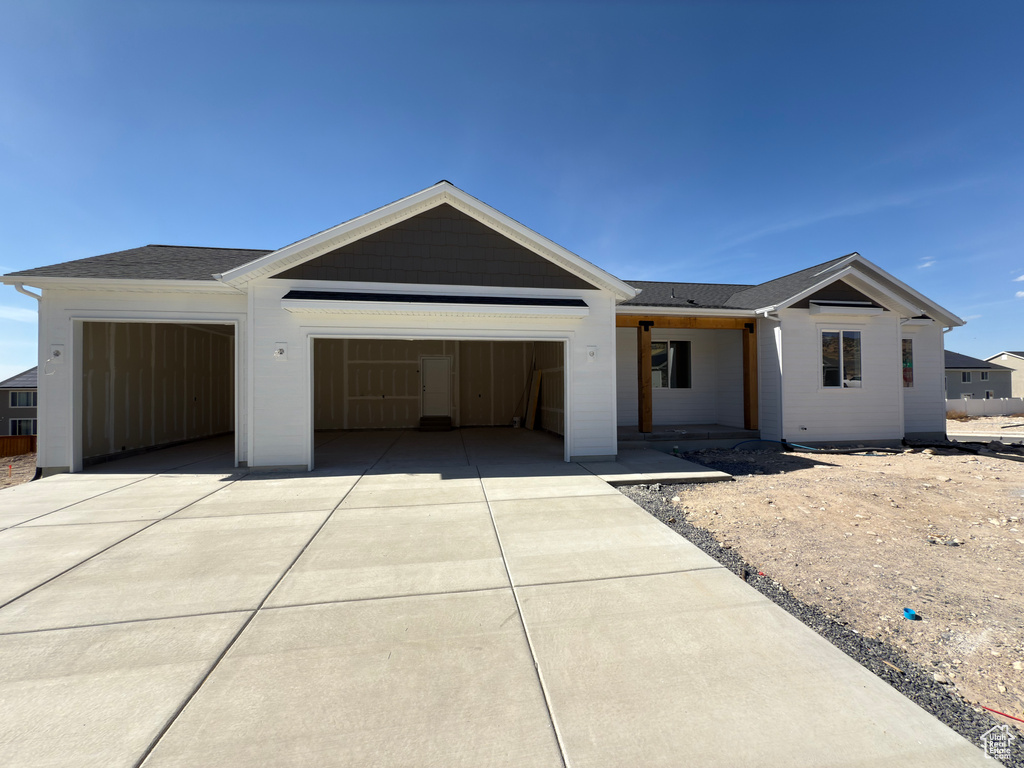 Ranch-style house with a garage