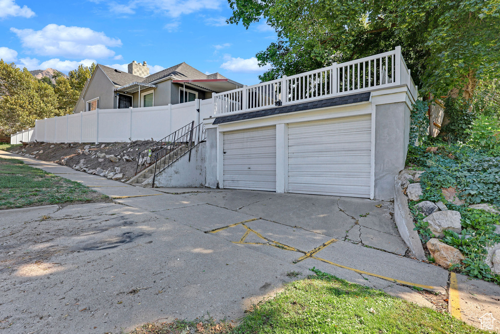 View of garage