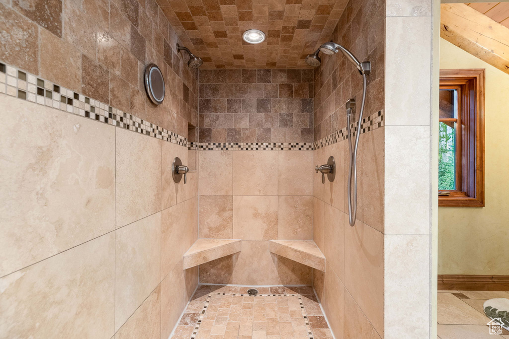 Bathroom with tiled shower