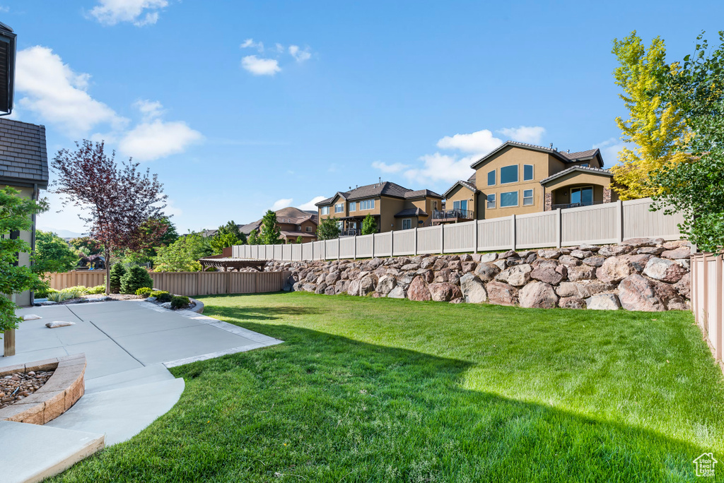 View of yard featuring a patio area