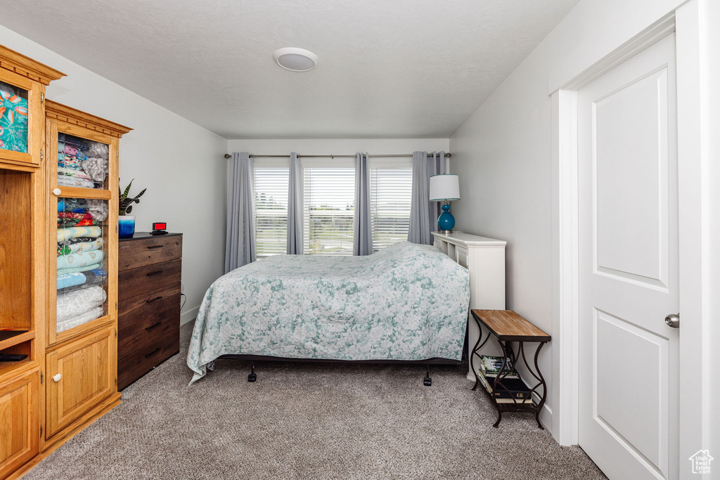 Bedroom with carpet