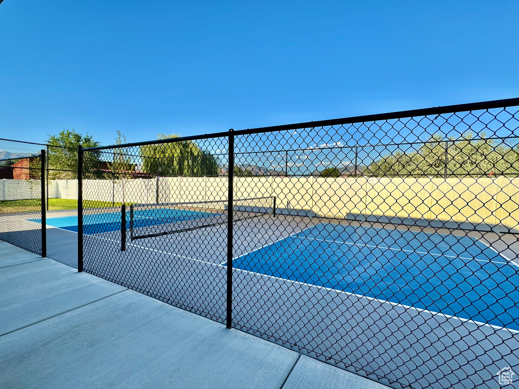 View of tennis court