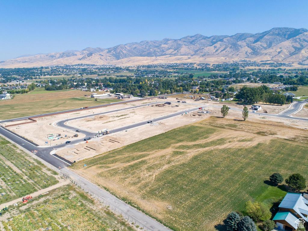 Bird\'s eye view featuring a mountain view