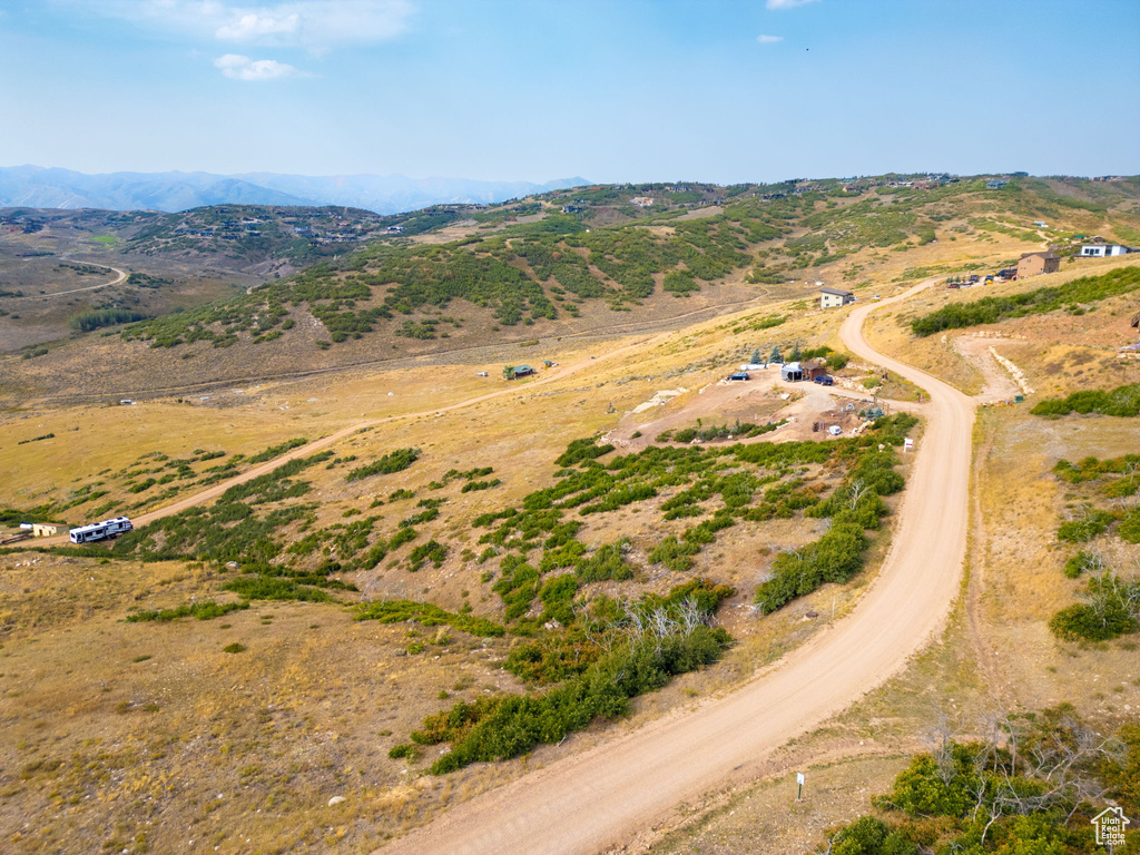 Drone / aerial view with a rural view and a mountain view