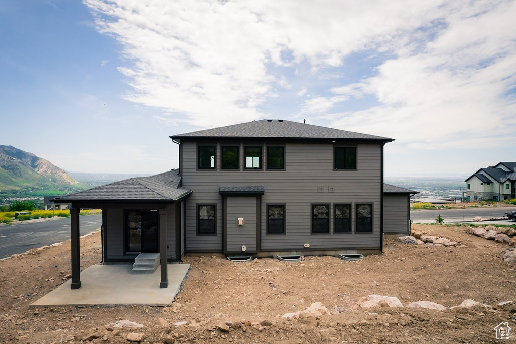 Exterior space with a mountain view