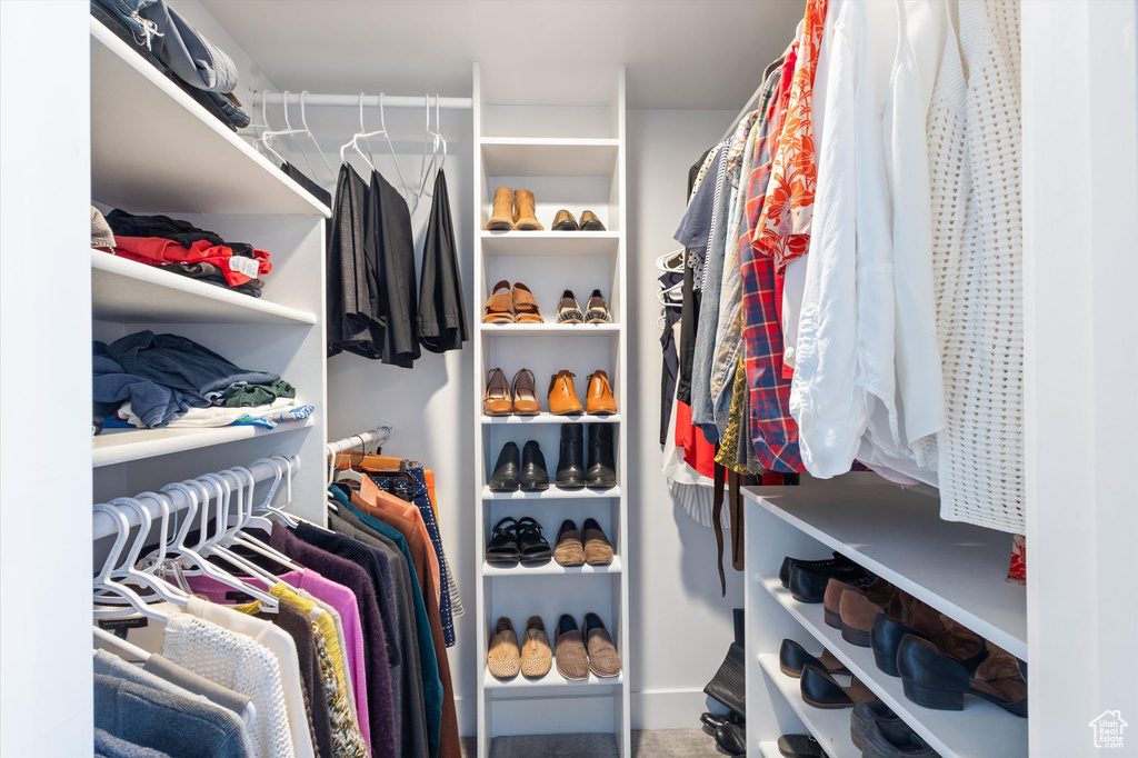 View of walk in closet