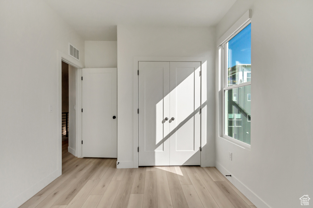 Interior space featuring light hardwood / wood-style flooring