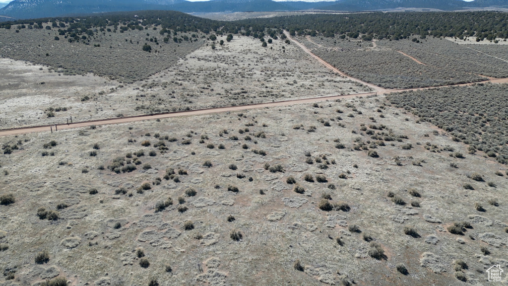 Aerial view featuring a mountain view