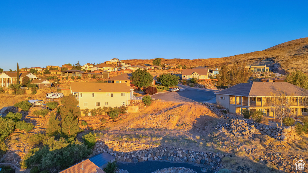 Exterior space featuring a mountain view