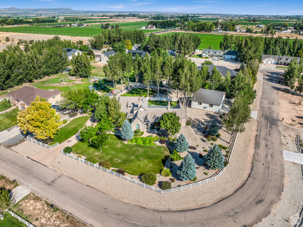 Aerial view featuring a rural view