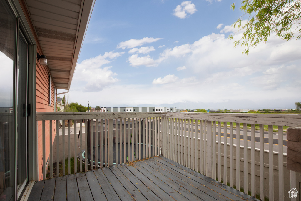 View of wooden deck