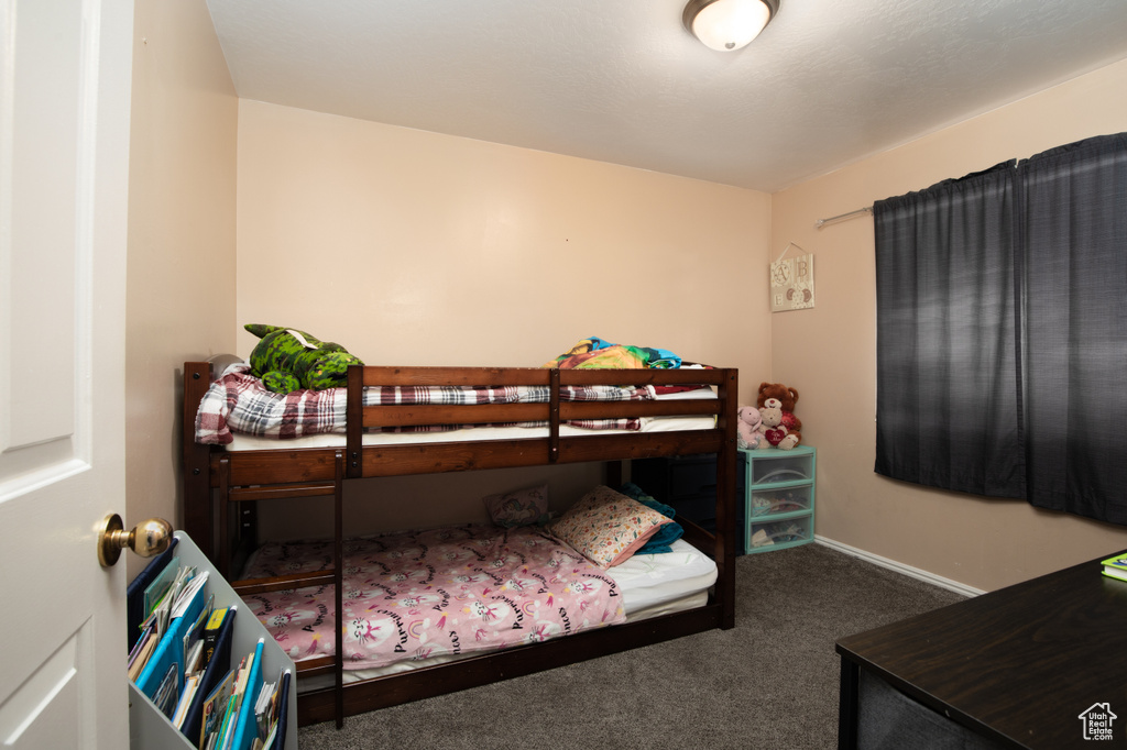 Bedroom with carpet floors