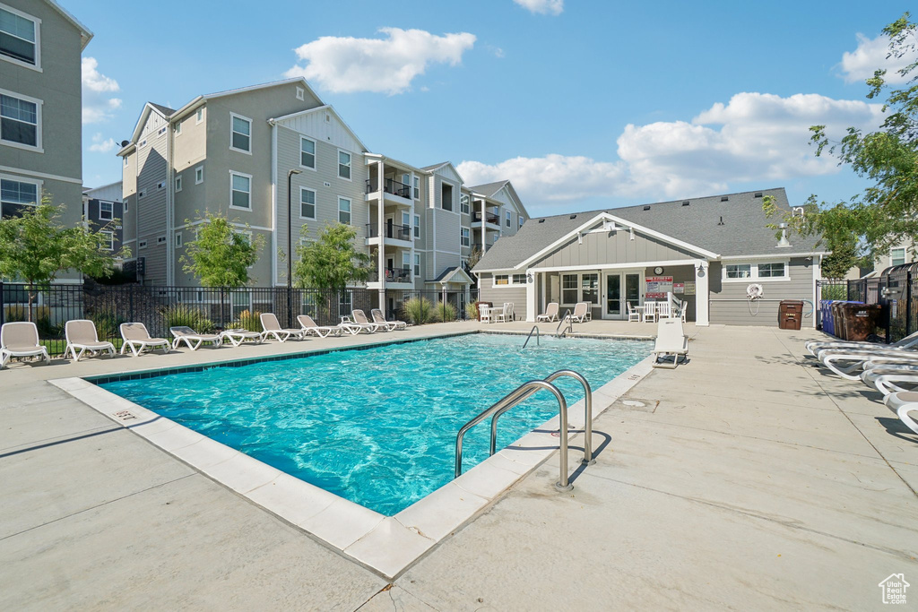 View of pool with a patio