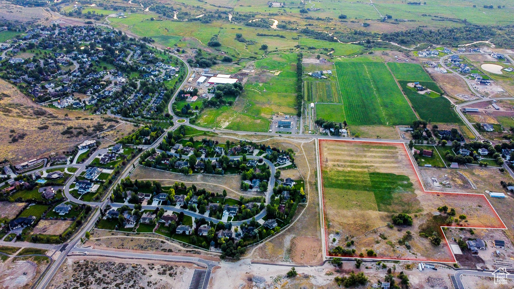 Aerial view with a rural view