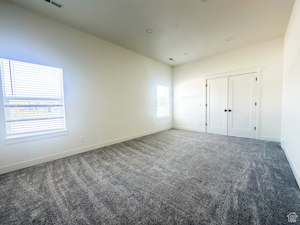 Carpeted empty room featuring a wealth of natural light