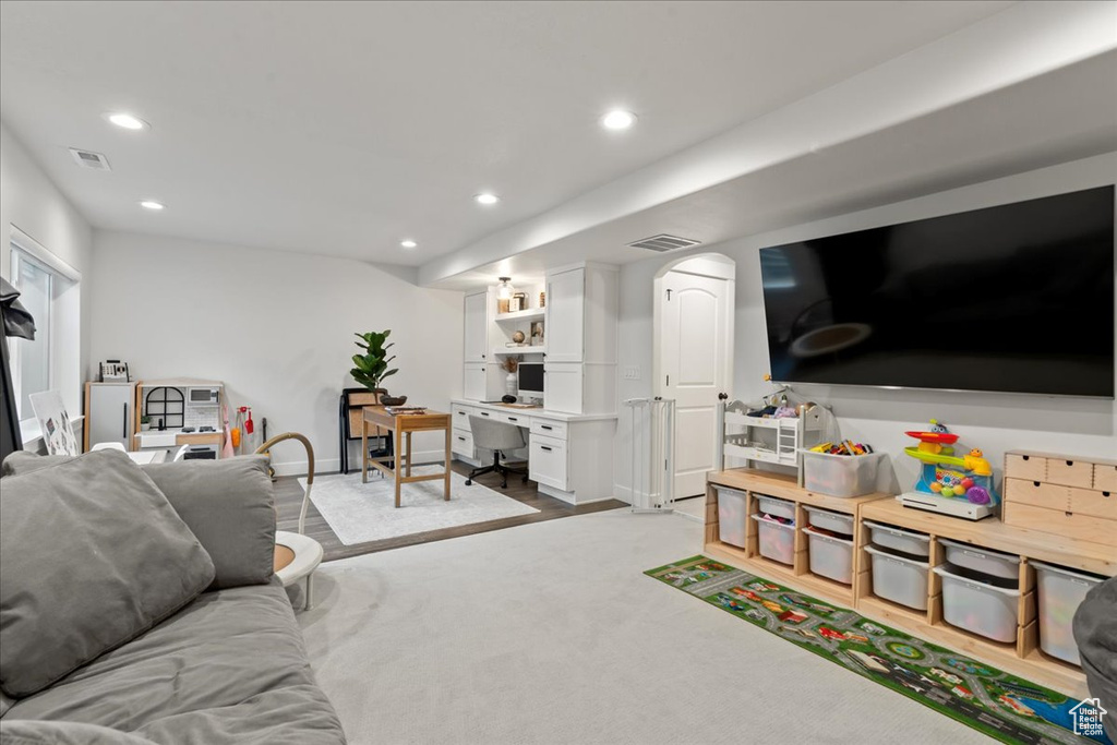 View of carpeted living room