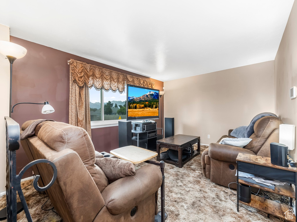 View of carpeted living room