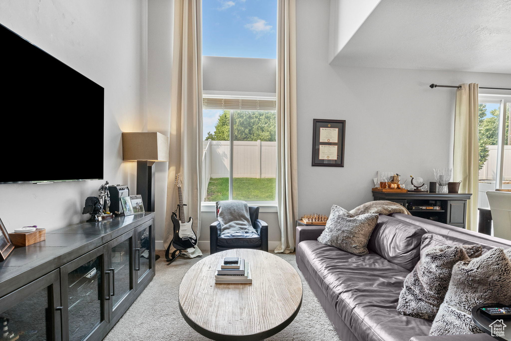 View of carpeted living room