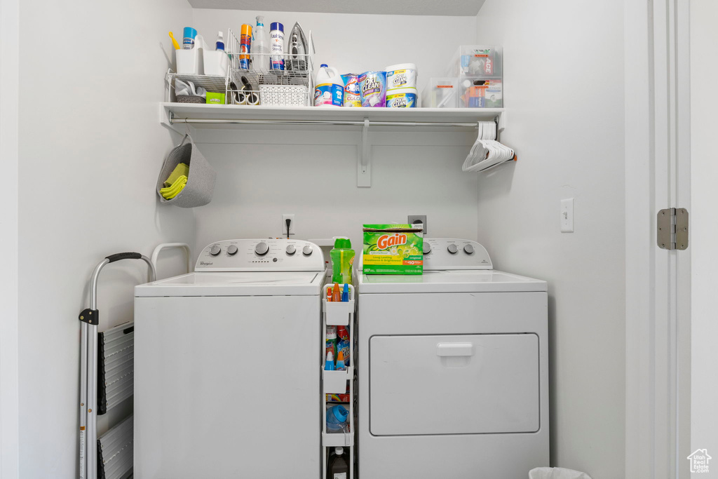 Laundry area with washing machine and dryer