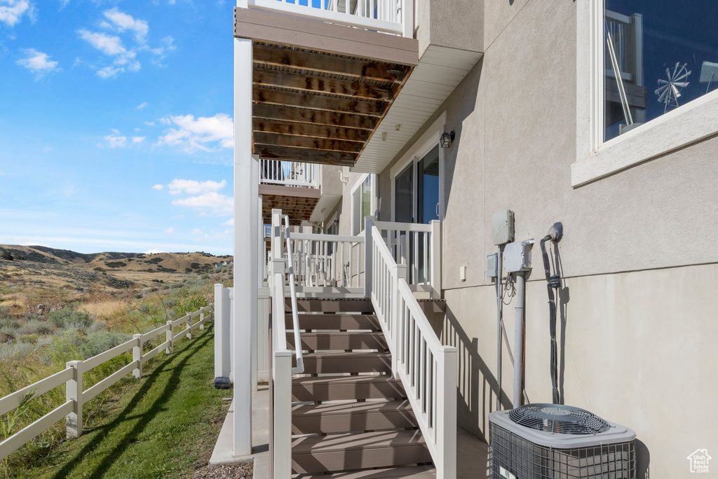 Exterior space with a mountain view