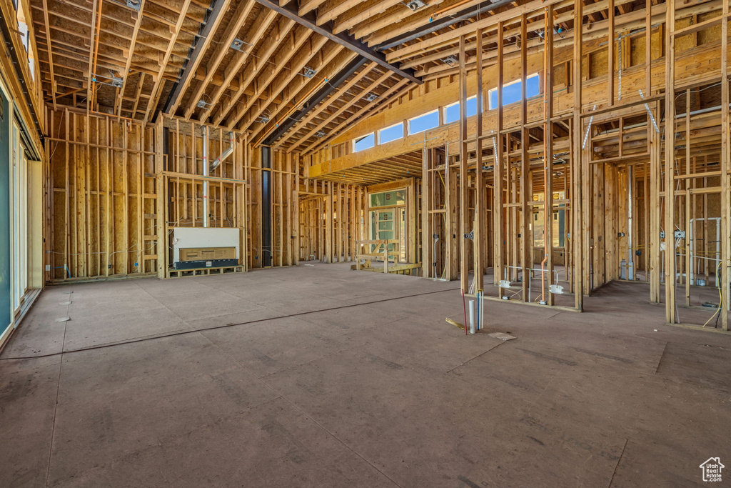 Misc room with high vaulted ceiling