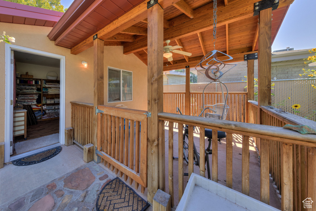 View of wooden deck