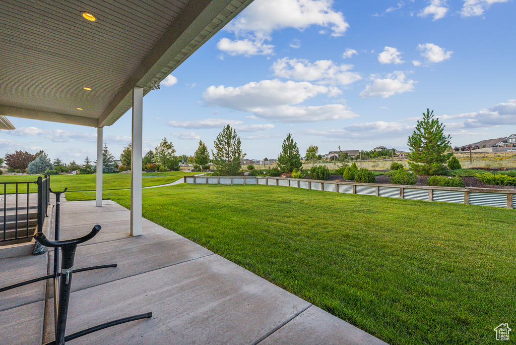 View of yard featuring a patio area