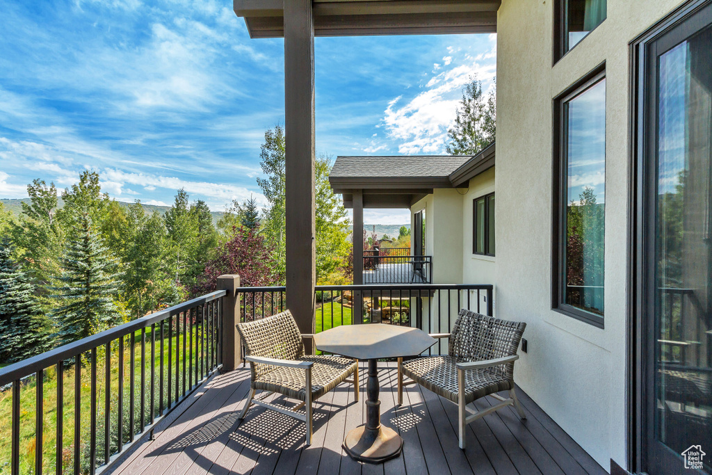 View of wooden deck