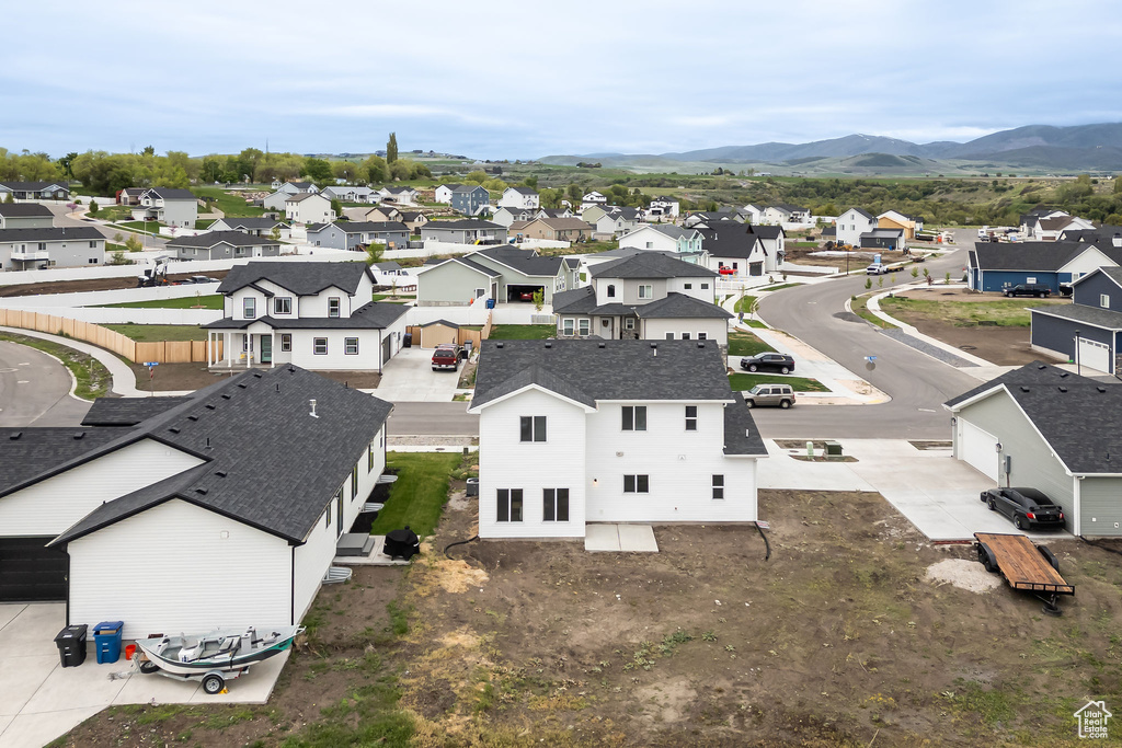 Aerial view with a mountain view and a residential view