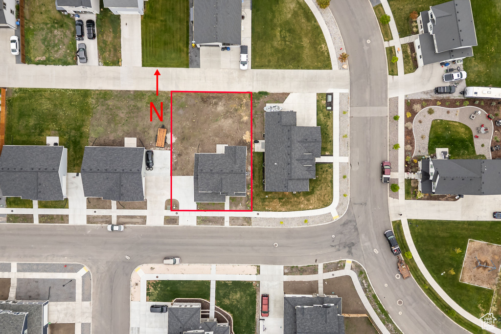 Aerial view with a residential view