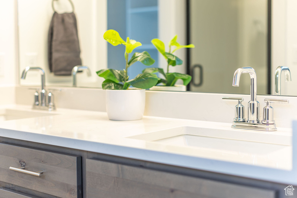 Bathroom with a sink and double vanity
