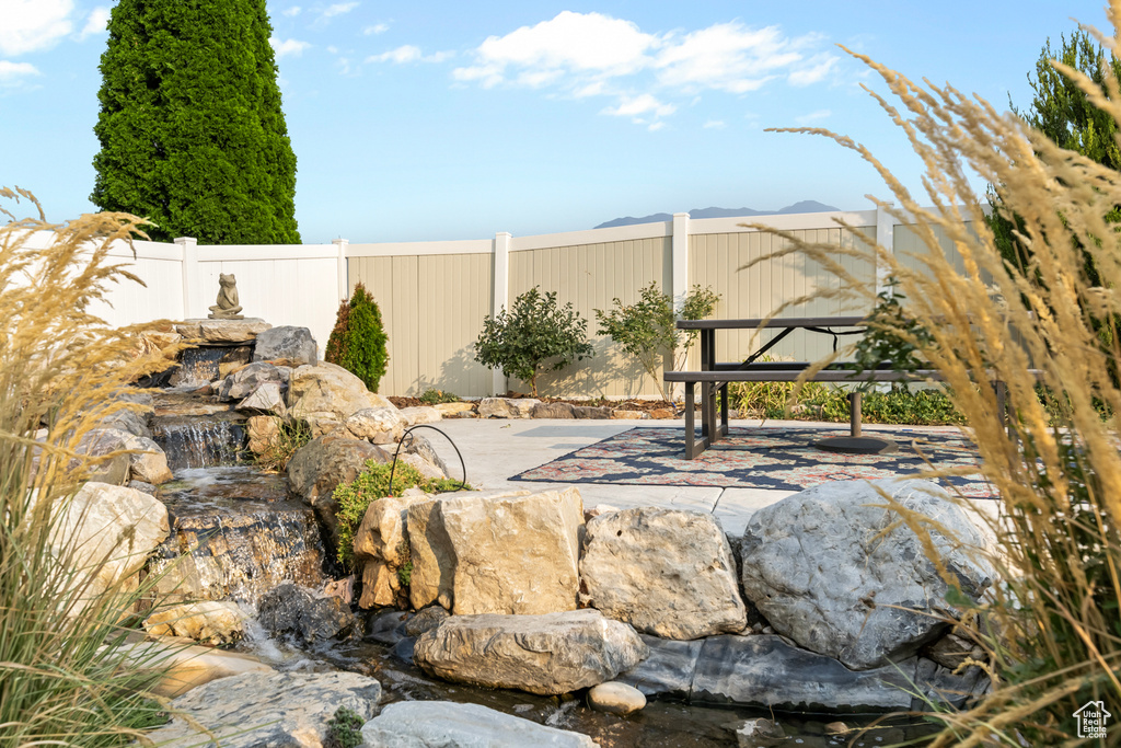 View of yard with a patio area