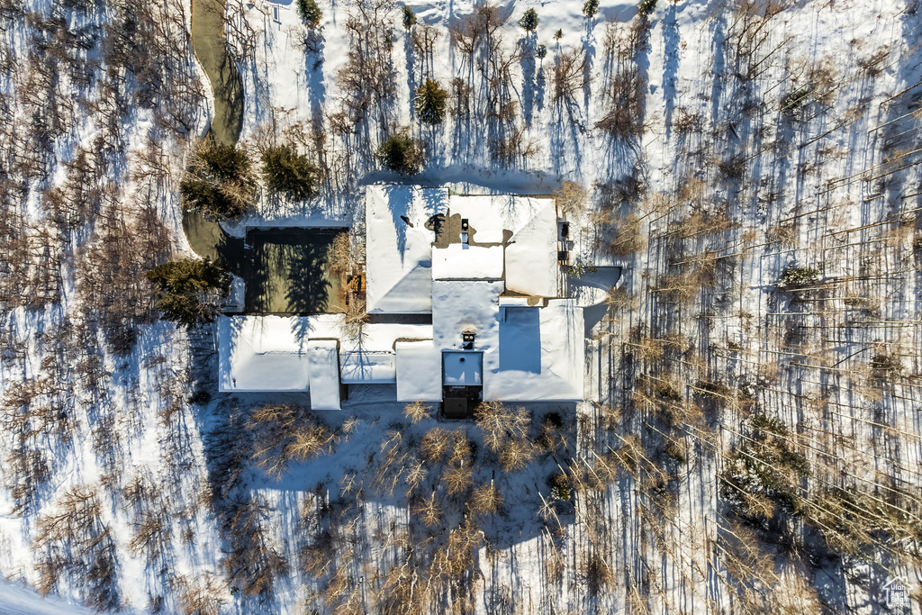 View of snowy aerial view