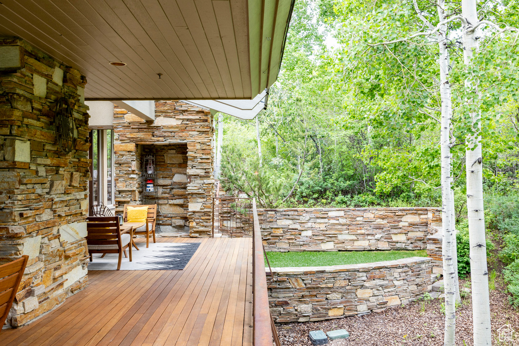 View of wooden terrace