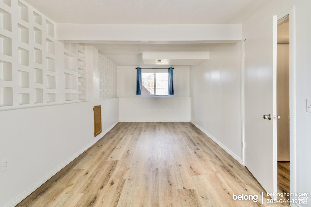 Unfurnished room featuring light hardwood / wood-style flooring