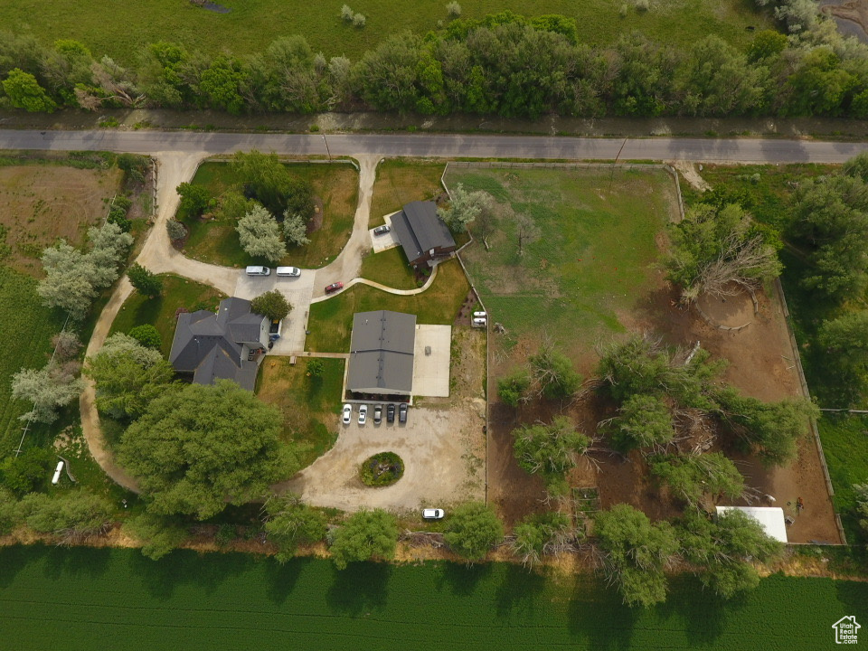 Aerial view with a rural view