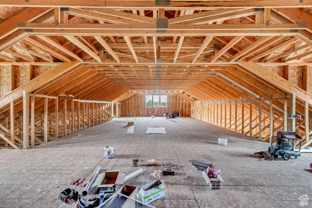 View of unfinished attic