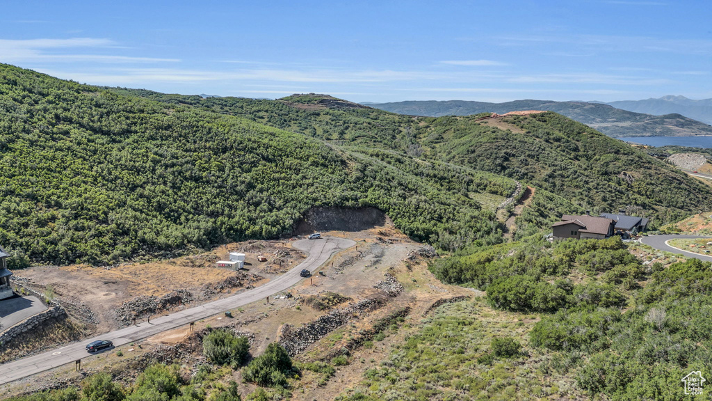 Birds eye view of property featuring a mountain view