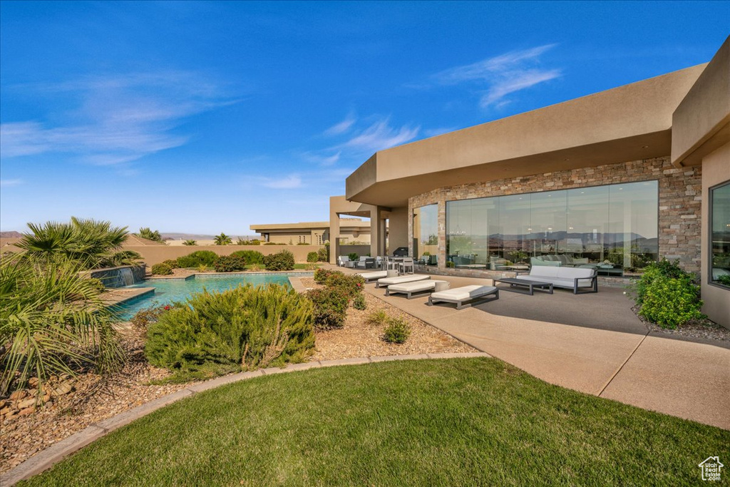 View of yard with a patio area