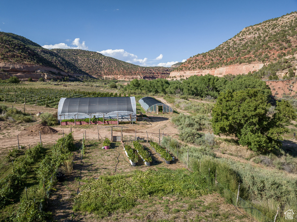 Property view of mountains featuring a rural view