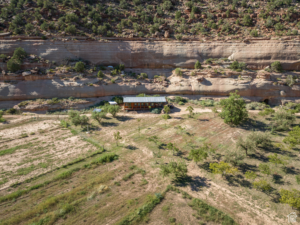 Aerial view featuring a rural view